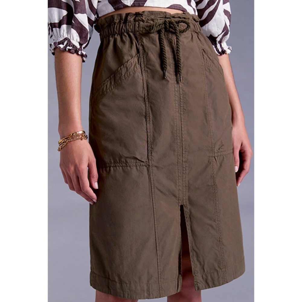 Anthropologie Pilcro Utility Midi Skirt in Dark Green Size Large